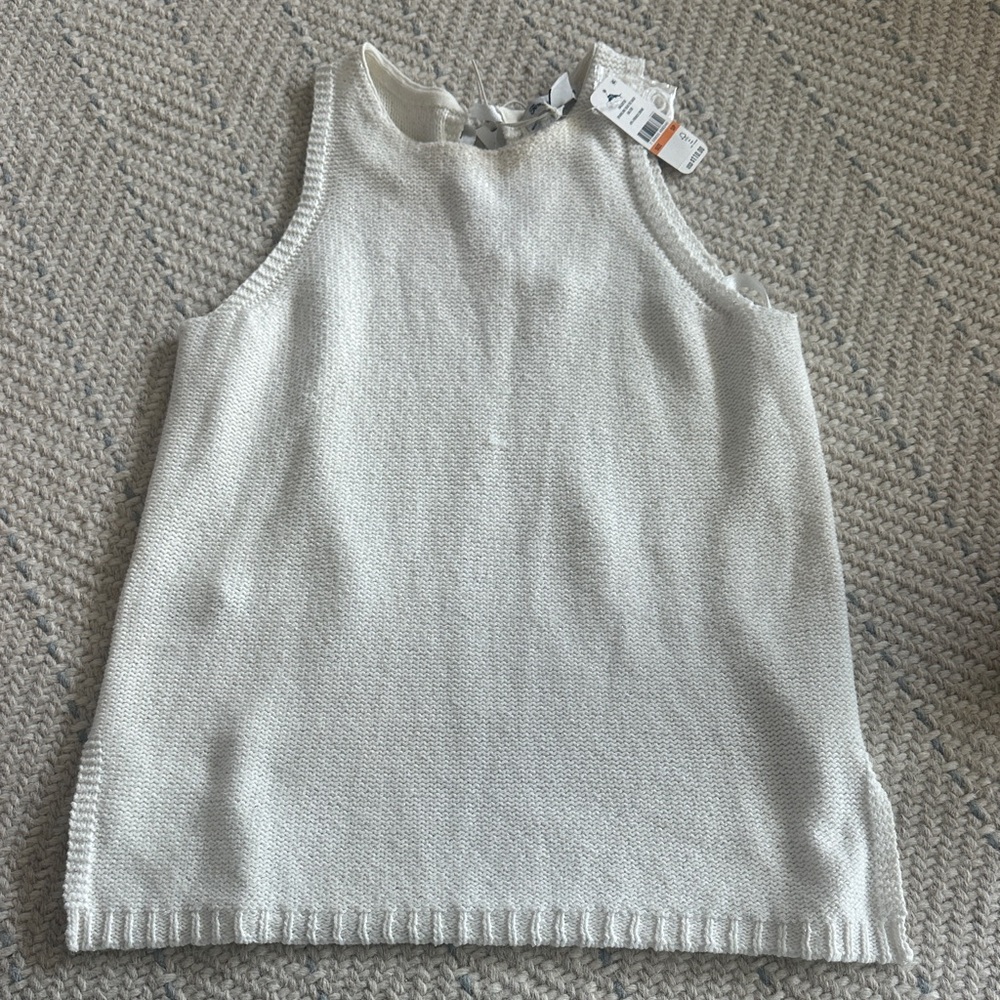 Tommy Bahama, sparkling seas tieback halter in french cream, Sleeveless Knit new